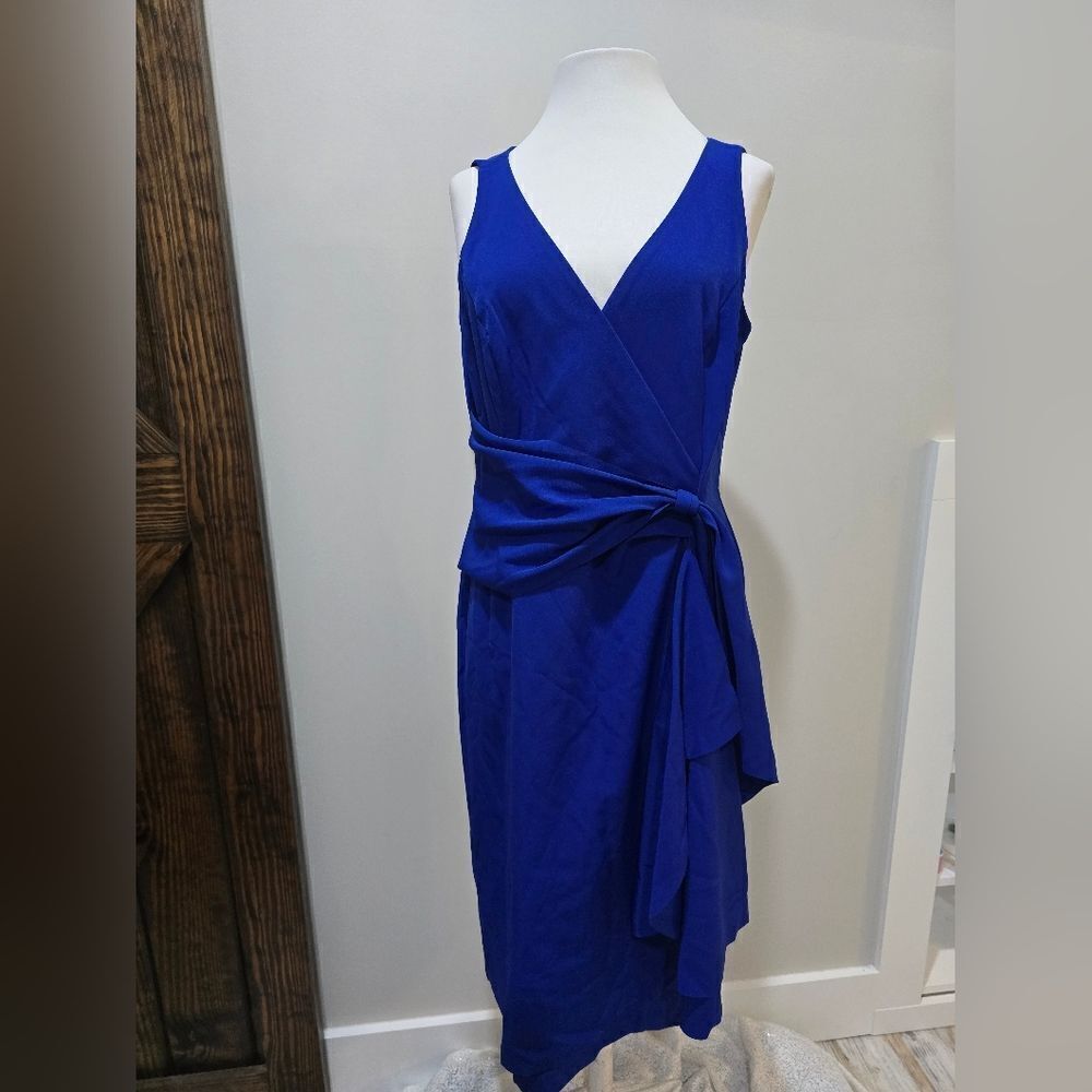 Marina Wrap Cascade dress in  Cobalt Blue NWOT size 10